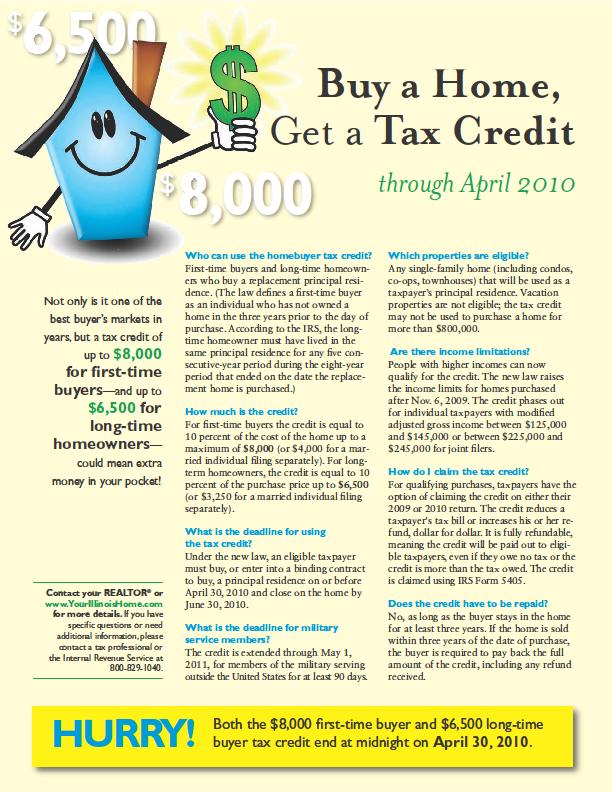 Home Buying Tax Credit Flyer